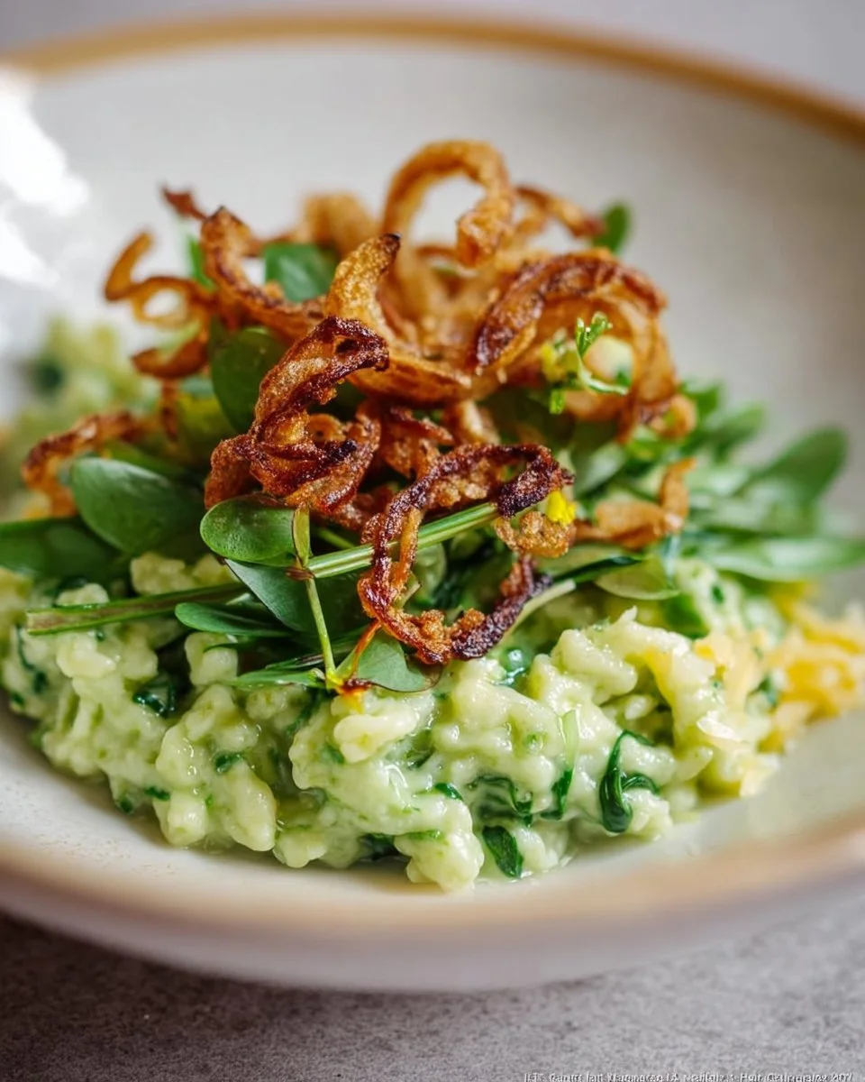 Bärlauch-Käsespätzle mit selbstgemachten Röstzwiebeln