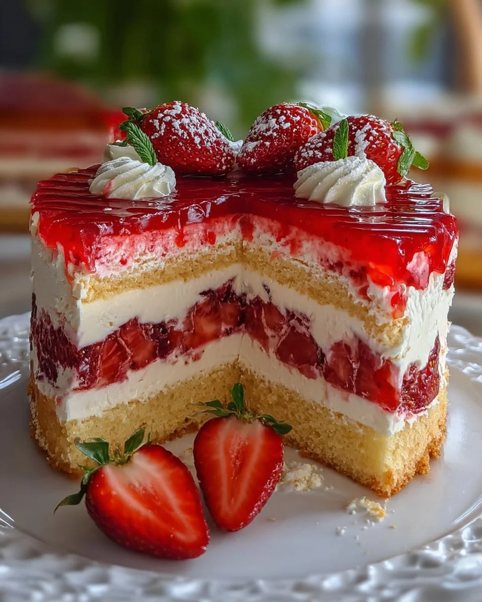 Erdbeerkuchen mit Biskuitboden – Ein fruchtig-leichter Genuss