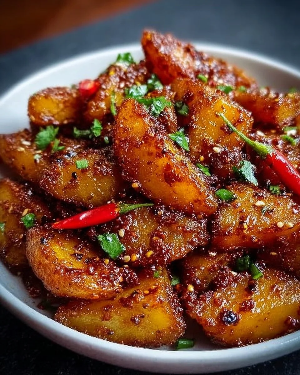 Knusprige Honig-Chili-Kartoffeln