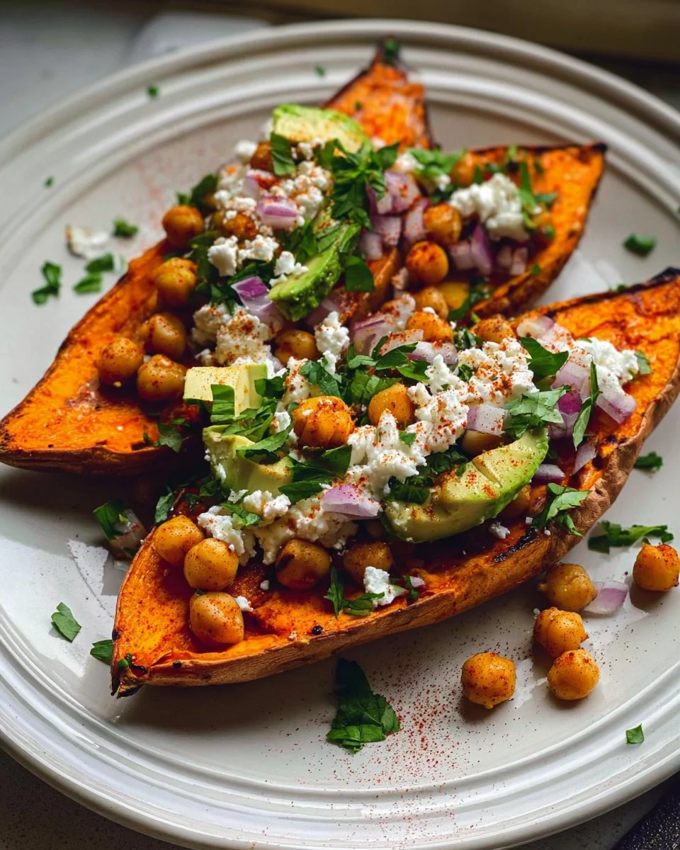 Beladene geröstete Süßkartoffel