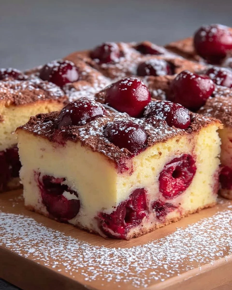 Blechkuchen mit Kirschen