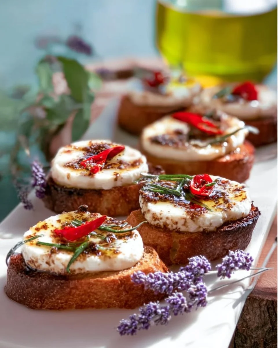 Bruschetta mit Ziegenkäse und Lavendelhonig