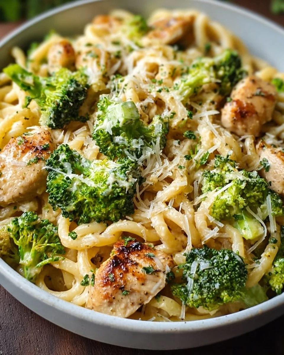 Ein Topf Hähnchen Brokkoli Pasta