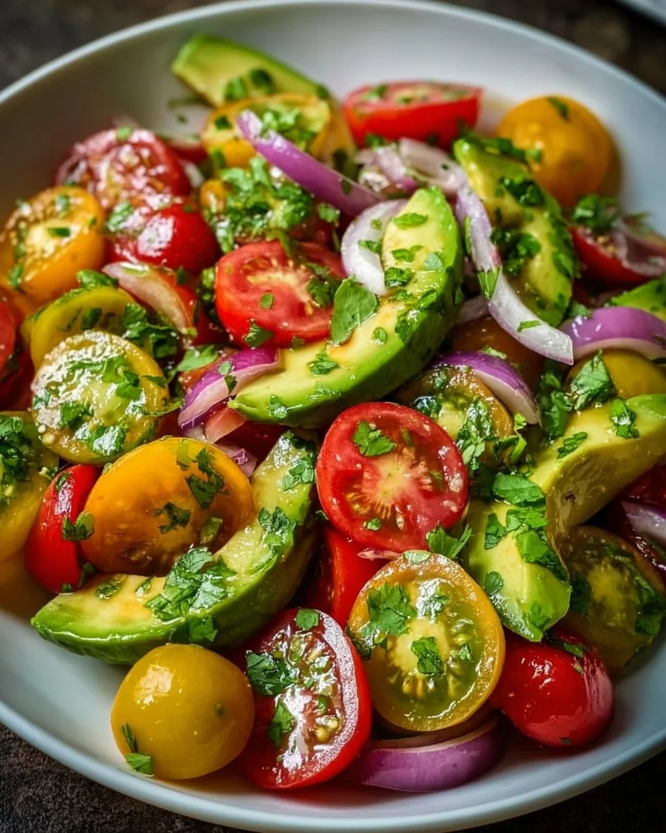 Frischer Avocado-Salat mit Limetten-Honig-Dressing