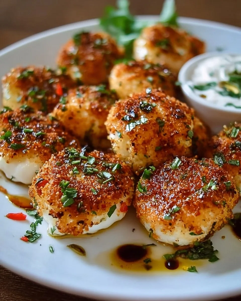 Knusprige Blumenkohl Mozzarella Bällchen – gesund und lecker!