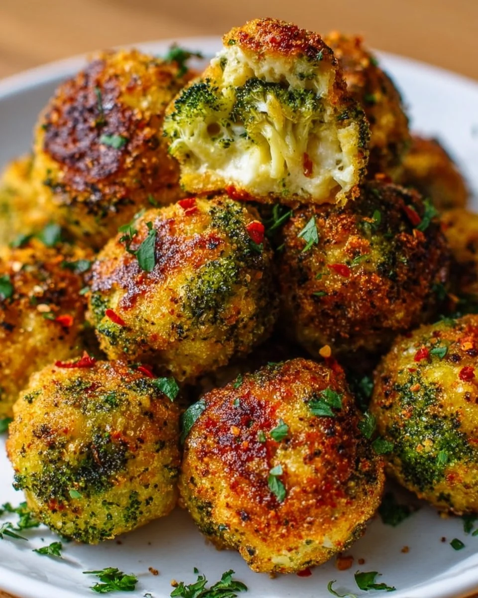 Spicy Brokkoli Käse Bällchen Mit Chili Flocken