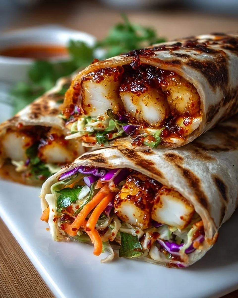 Süße Chili-Halloumi-Wraps