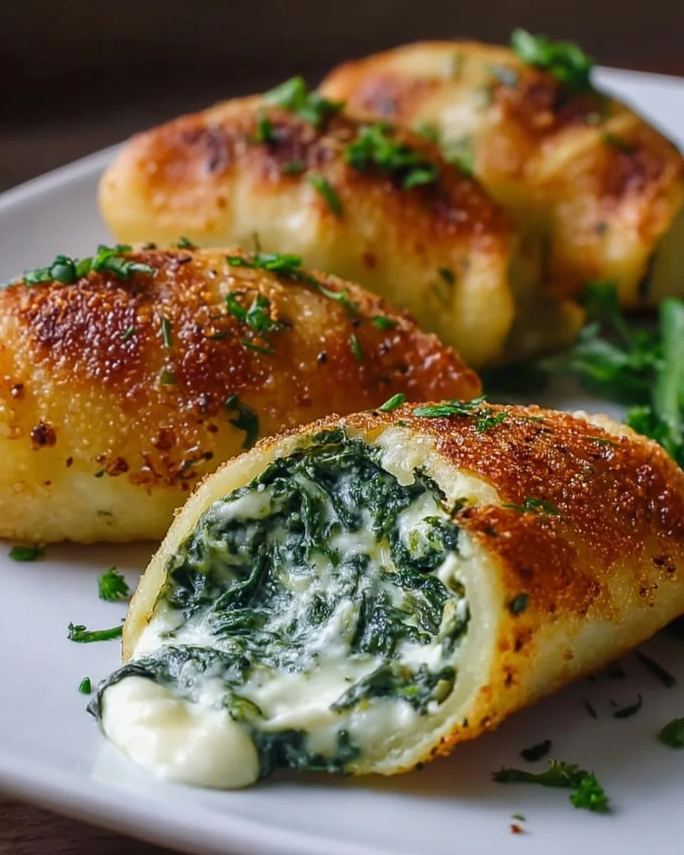 Vegan Potato Pockets with Spinach Cream Cheese Filling