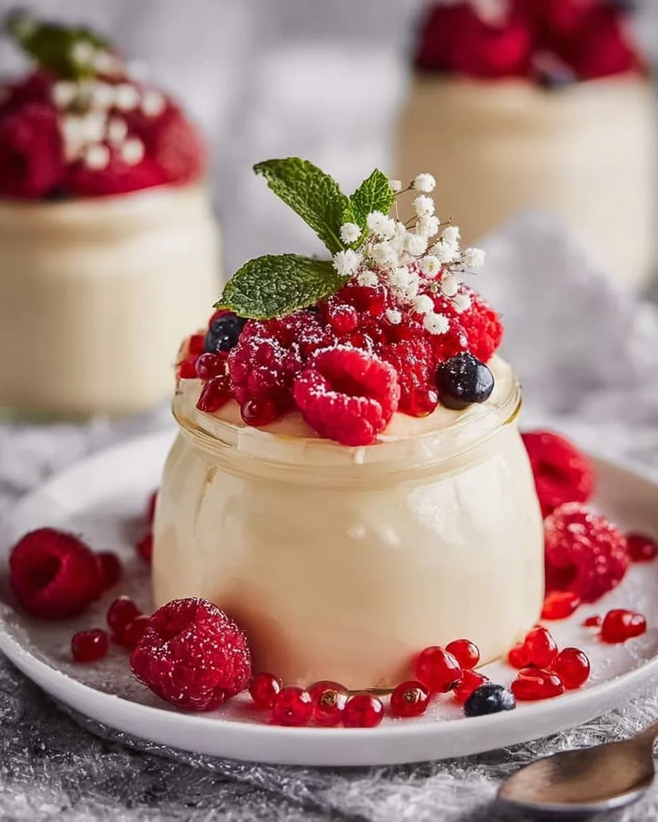 Vegane Vanille-Pudding-Mousse mit Beeren