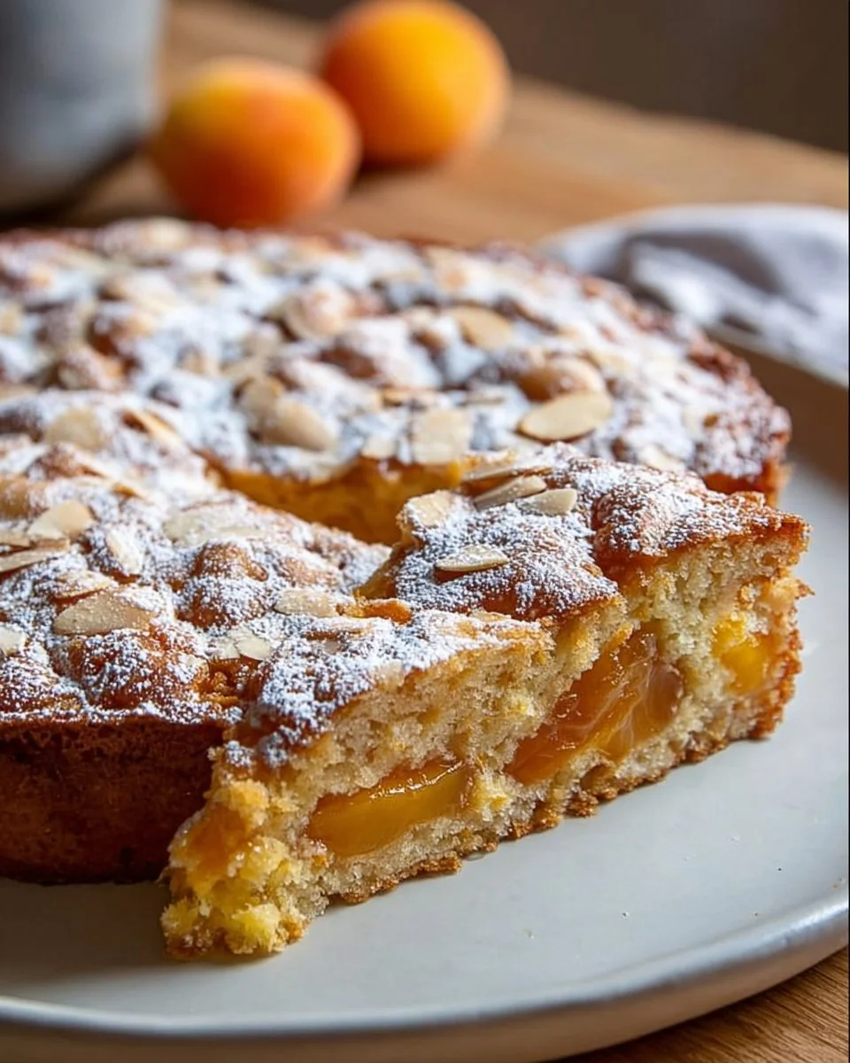 Aprikosenkuchen mit Mandeln