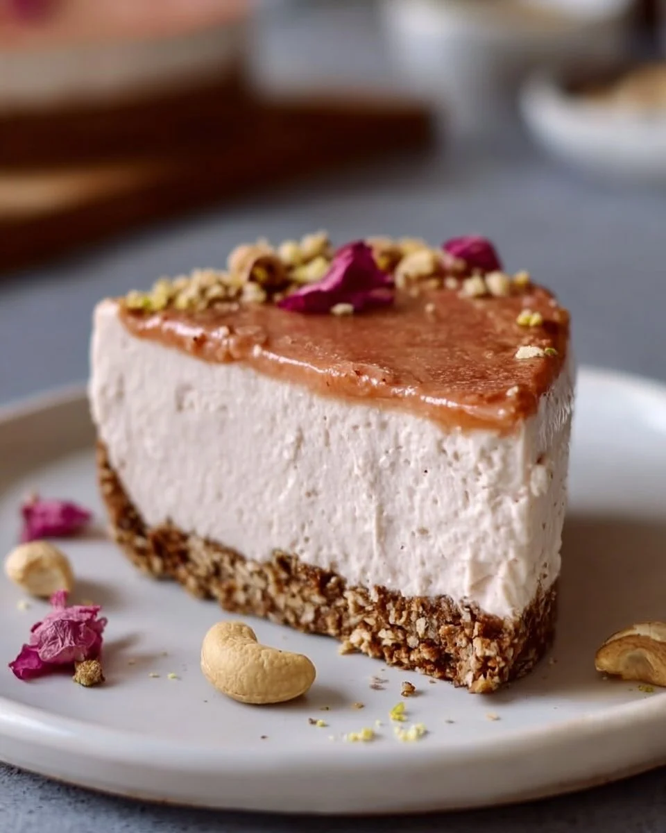 Cremiger, veganer Käsekuchen ohne Backen