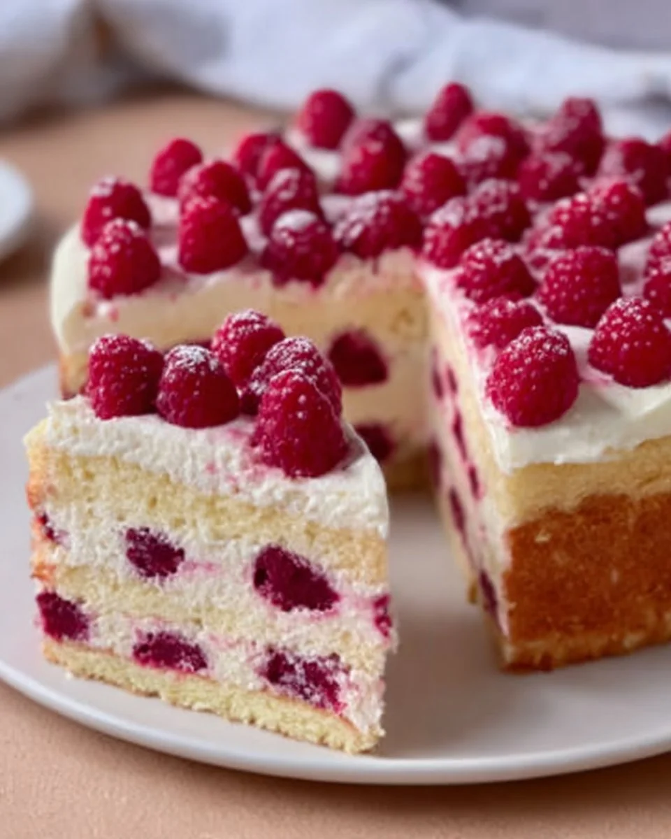 Fantakuchen mit Himbeercreme