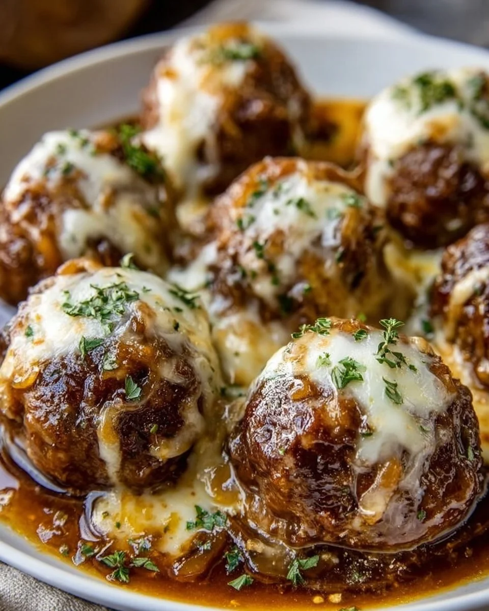 Französische Zwiebel-Fleischbällchen