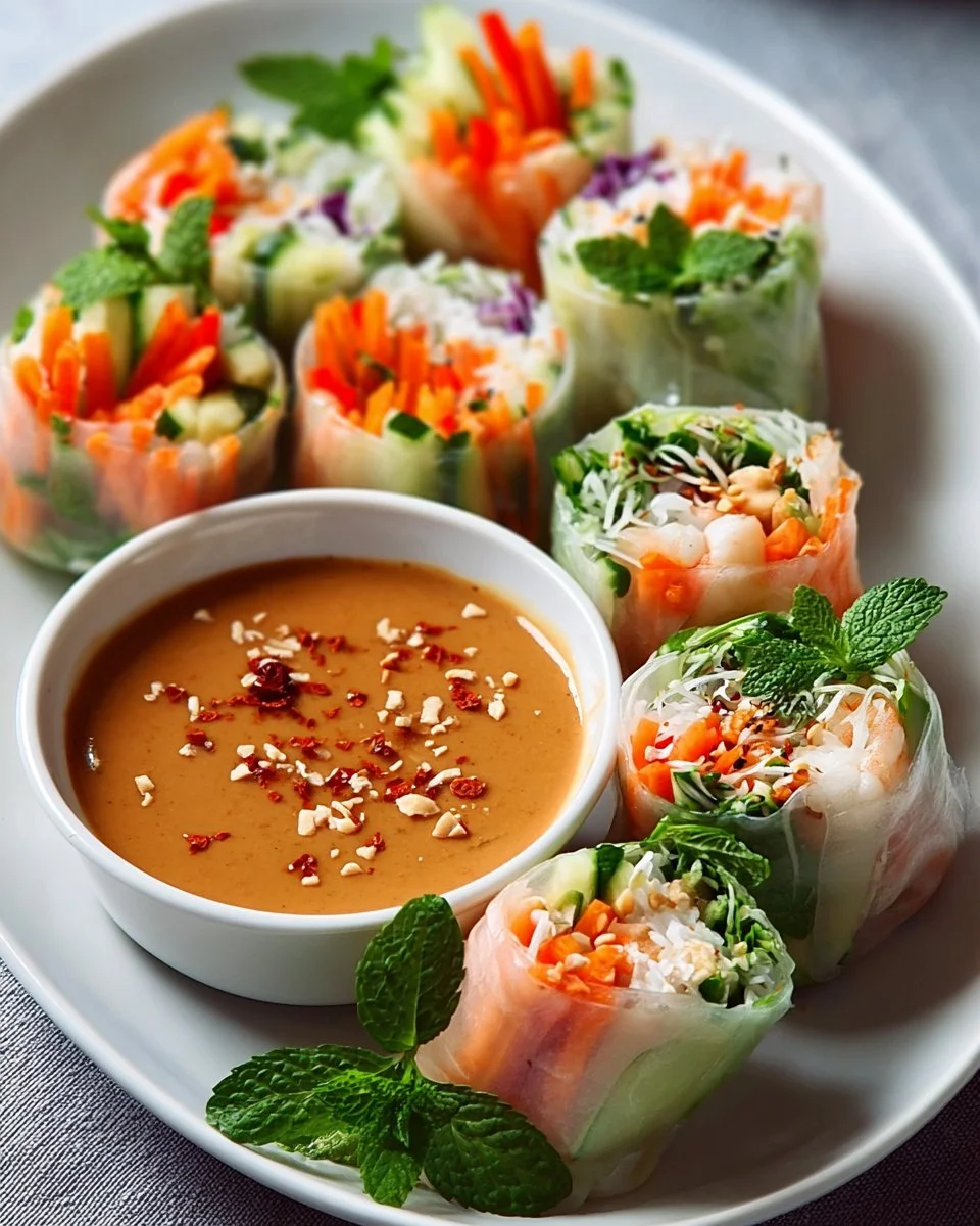 Geniale Leckere Sommerrollen mit Erdnussdip