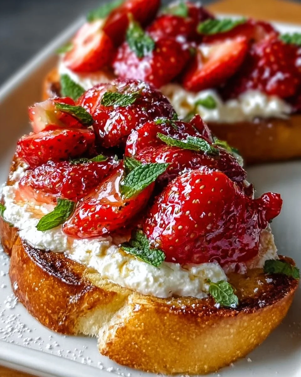 Gerösteter Erdbeer-Ricotta-Toast