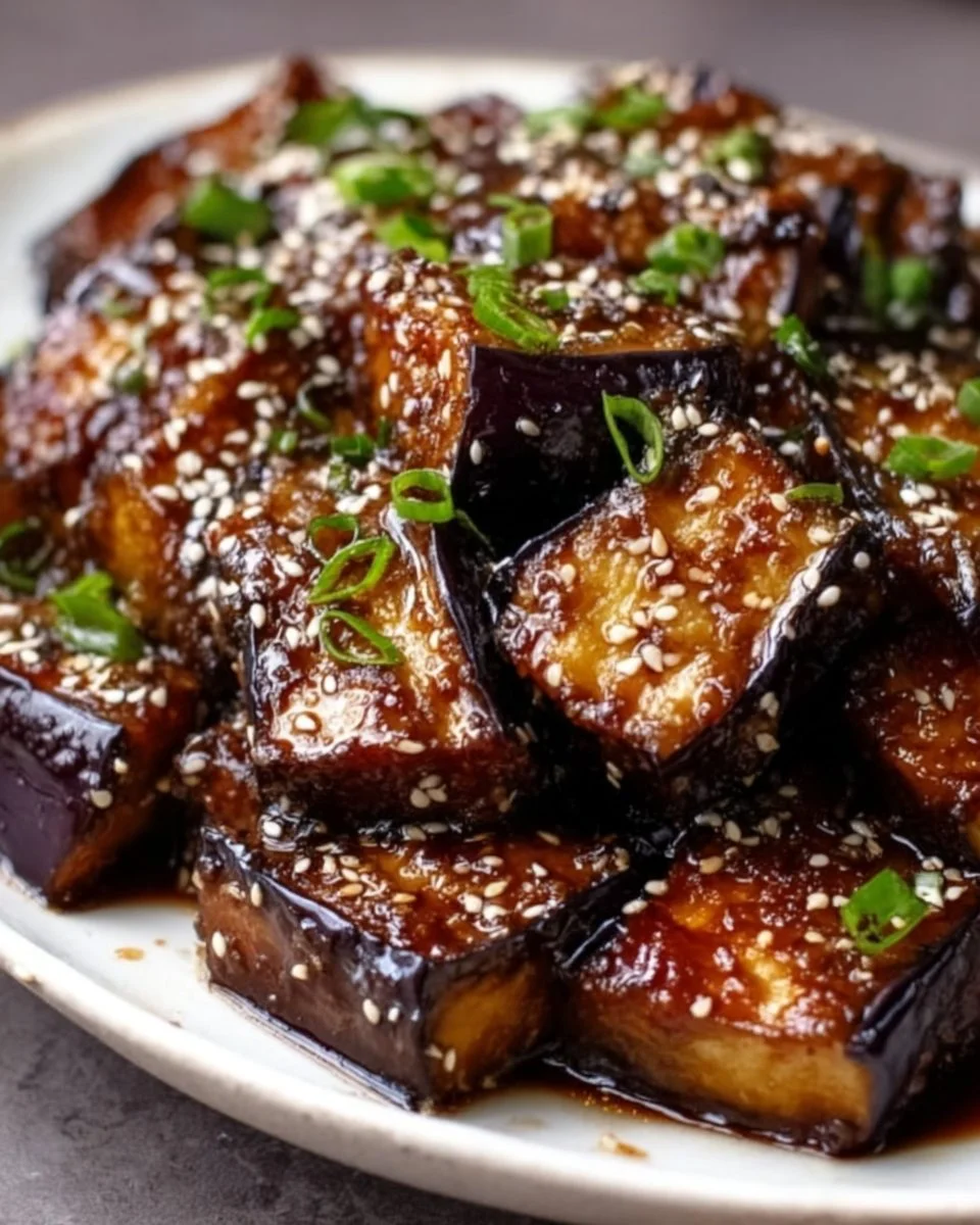 Miso-glasiertes Auberginengericht