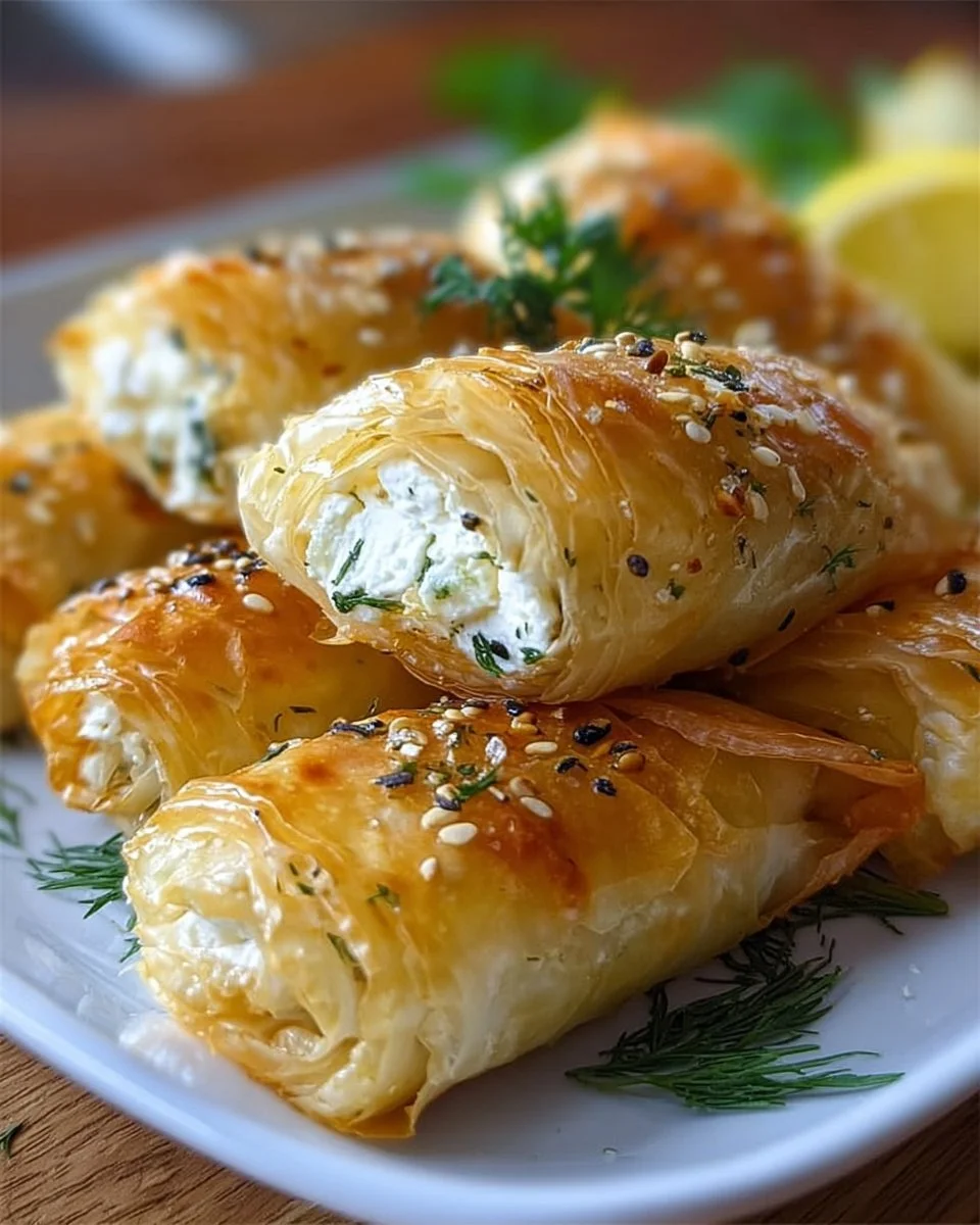 Ofen-gebackene Feta-Röllchen