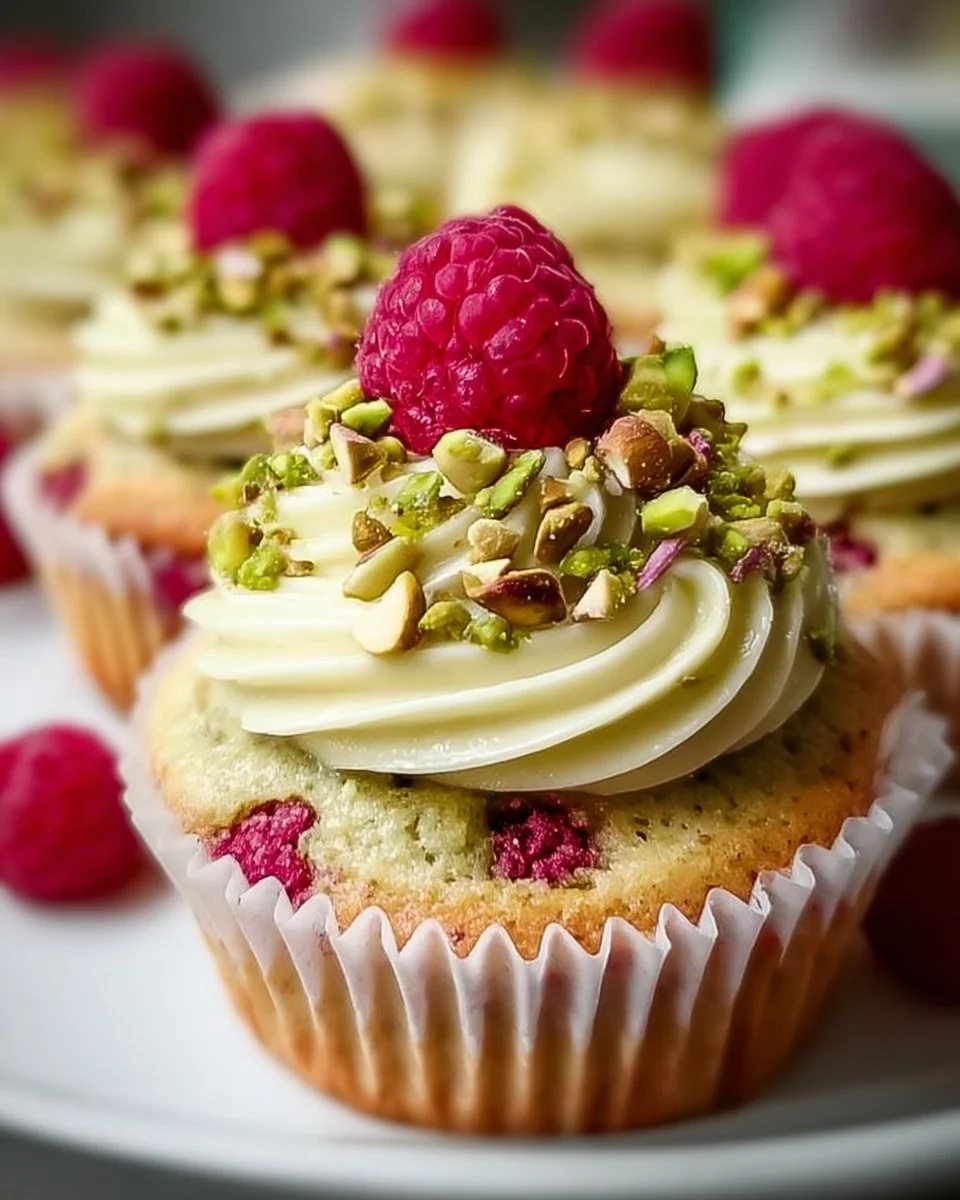 Pistachio and Raspberry Cupcakes