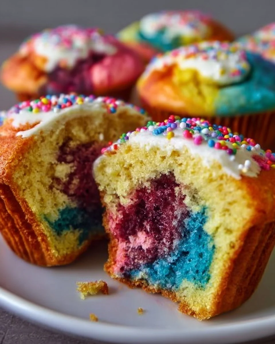 Regenbogen-Muffins