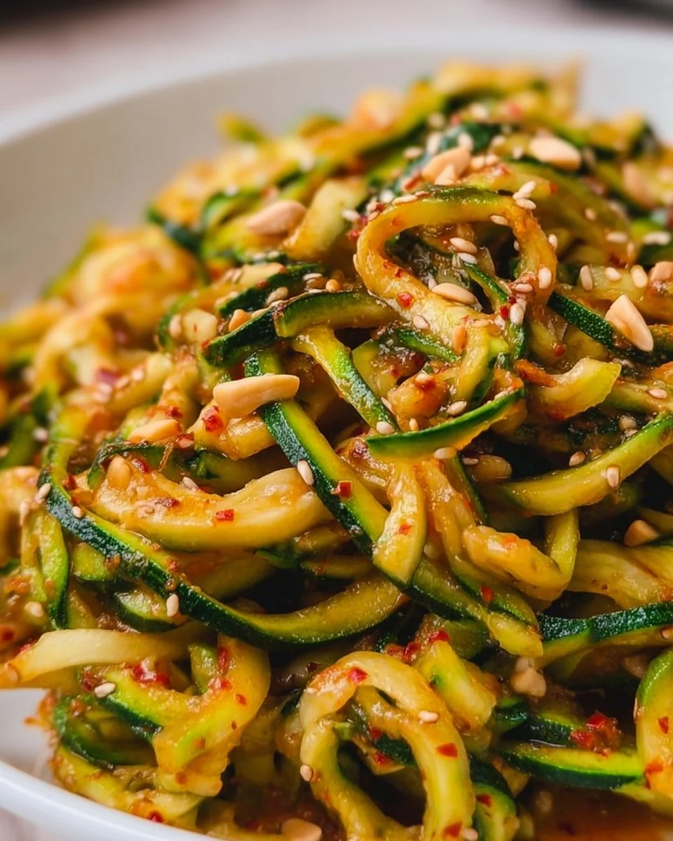 Scharfe Knoblauch-Chinesische Zucchini-Nudeln