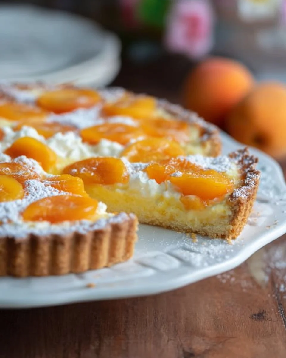 Tarte mit erfrischender Joghurt-Füllung und Aprikosen