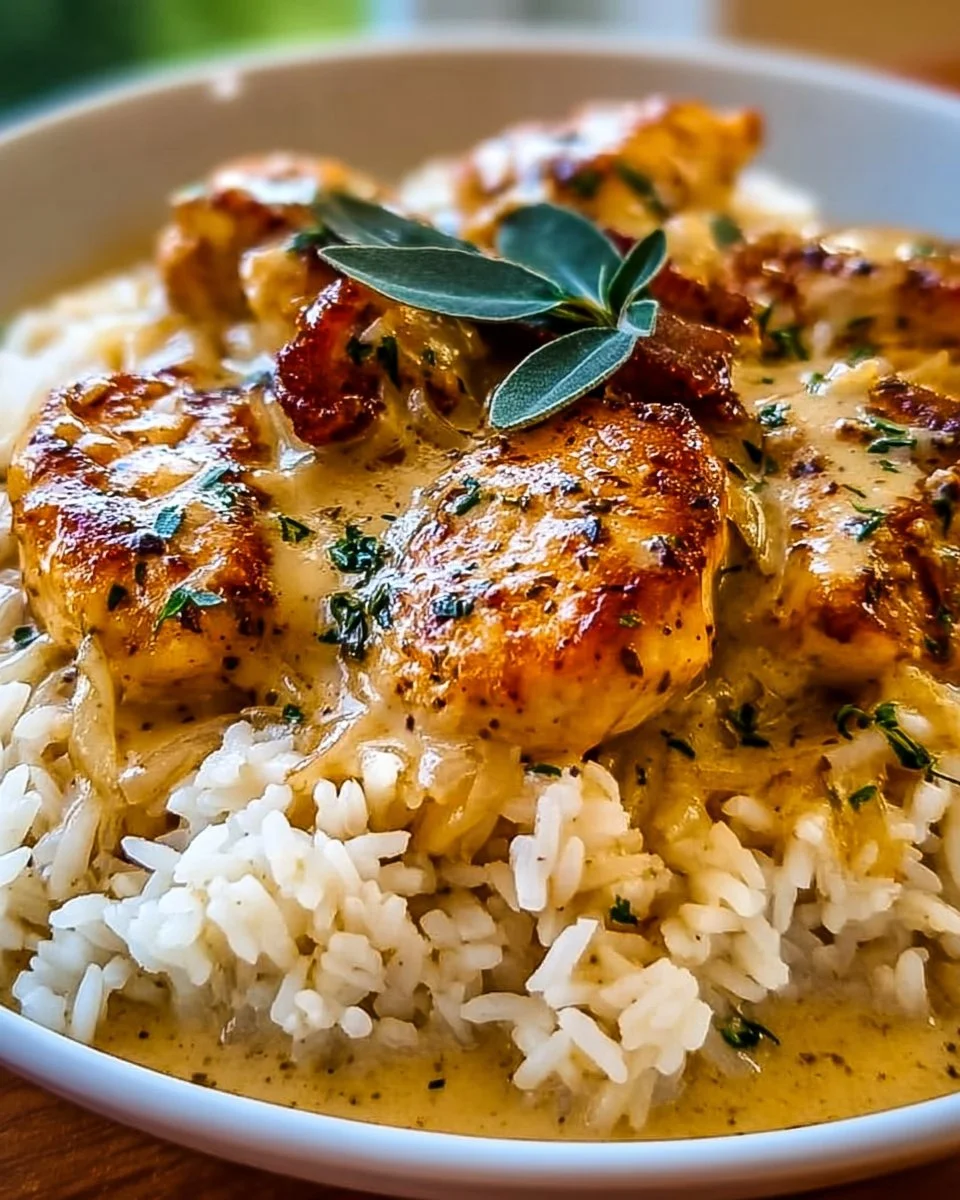 Überbackenes Hühnchen mit Reis